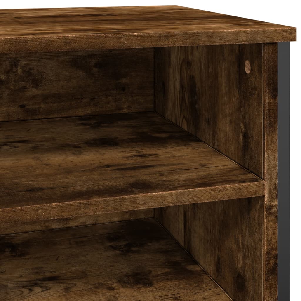 Schoenenkast 80x38x78 cm bewerkt hout gerookt eikenkleurig is nu te koop bij PeponiXL, paradijselijk wonen!