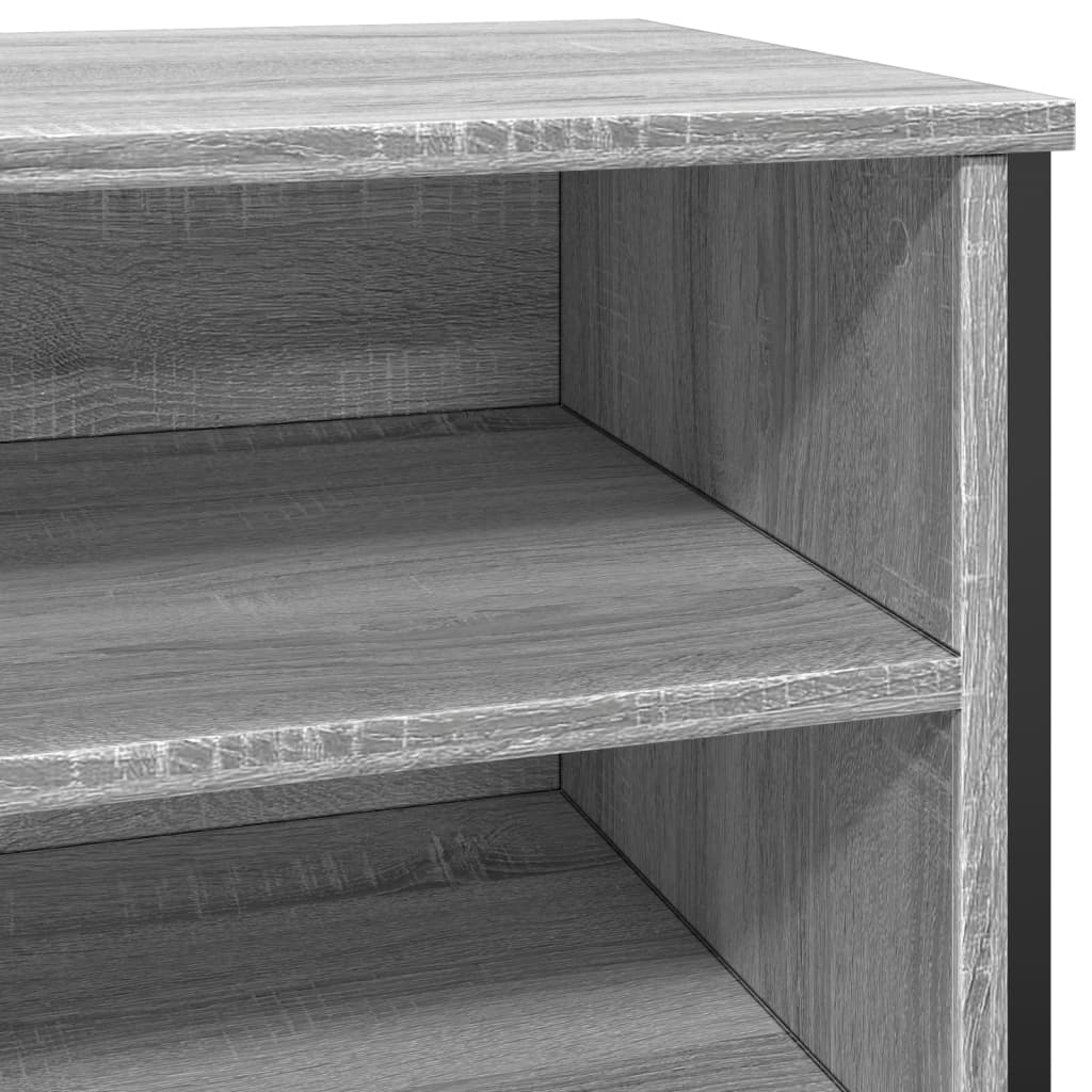 Schoenenkast 80x38x78 cm bewerkt hout grijs sonoma eikenkleurig is nu te koop bij PeponiXL, paradijselijk wonen!
