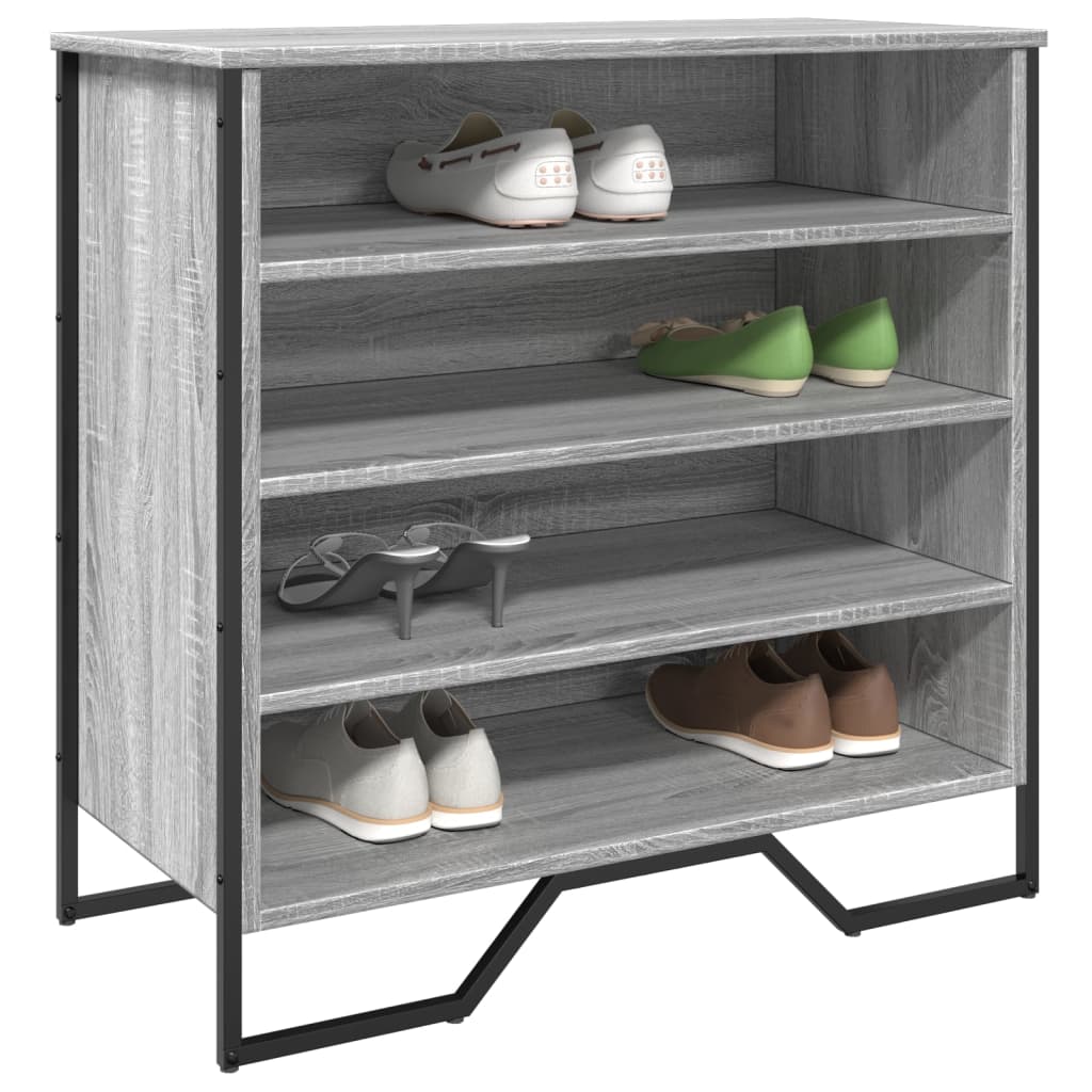 Schoenenkast 80x38x78 cm bewerkt hout grijs sonoma eikenkleurig is nu te koop bij PeponiXL, paradijselijk wonen!