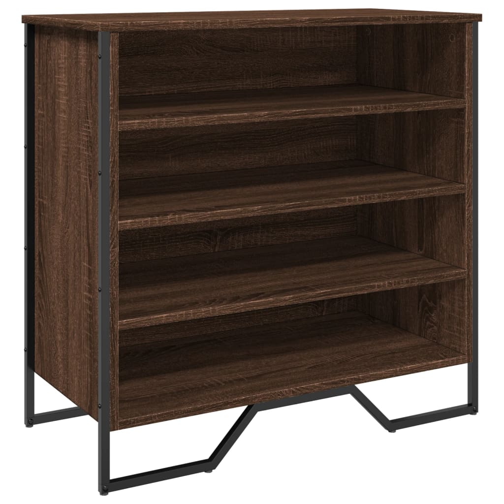 Schoenenkast 80x38x78 cm bewerkt hout bruin eikenkleurig is nu te koop bij PeponiXL, paradijselijk wonen!