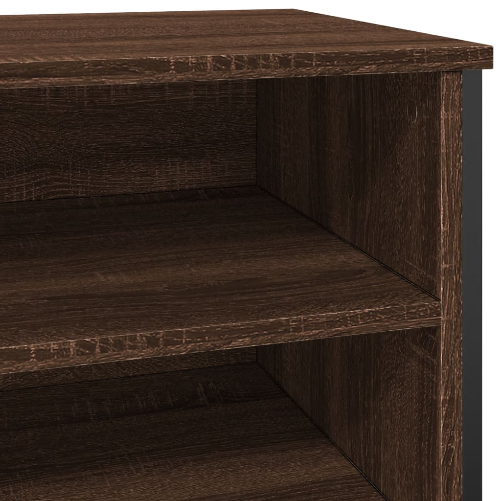 Schoenenkast 80x38x78 cm bewerkt hout bruin eikenkleurig is nu te koop bij PeponiXL, paradijselijk wonen!
