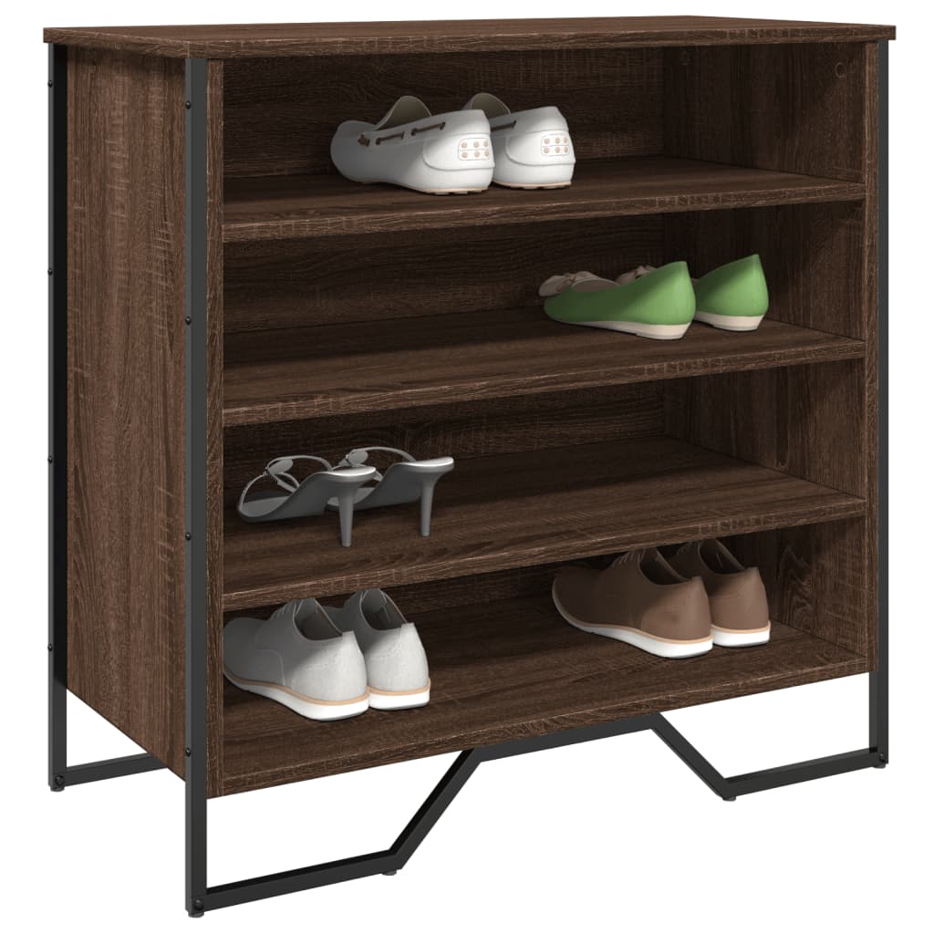 Schoenenkast 80x38x78 cm bewerkt hout bruin eikenkleurig is nu te koop bij PeponiXL, paradijselijk wonen!