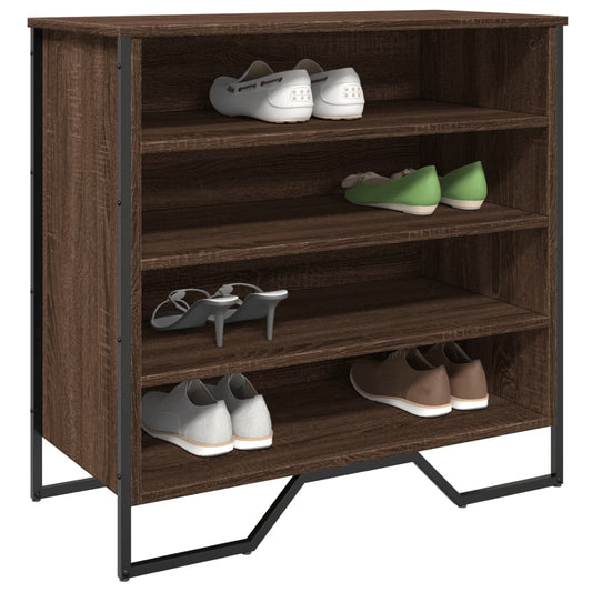 Schoenenkast 80x38x78 cm bewerkt hout bruin eikenkleurig is nu te koop bij PeponiXL, paradijselijk wonen!