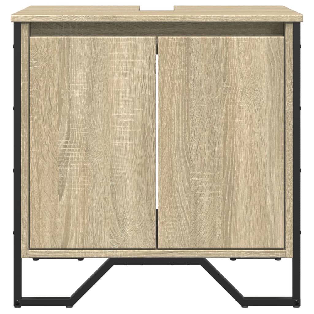Wastafelkast 60x35x60 cm bewerkt hout sonoma eikenkleurig is nu te koop bij PeponiXL, paradijselijk wonen!