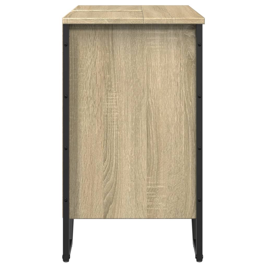 Wastafelkast 60x35x60 cm bewerkt hout sonoma eikenkleurig is nu te koop bij PeponiXL, paradijselijk wonen!