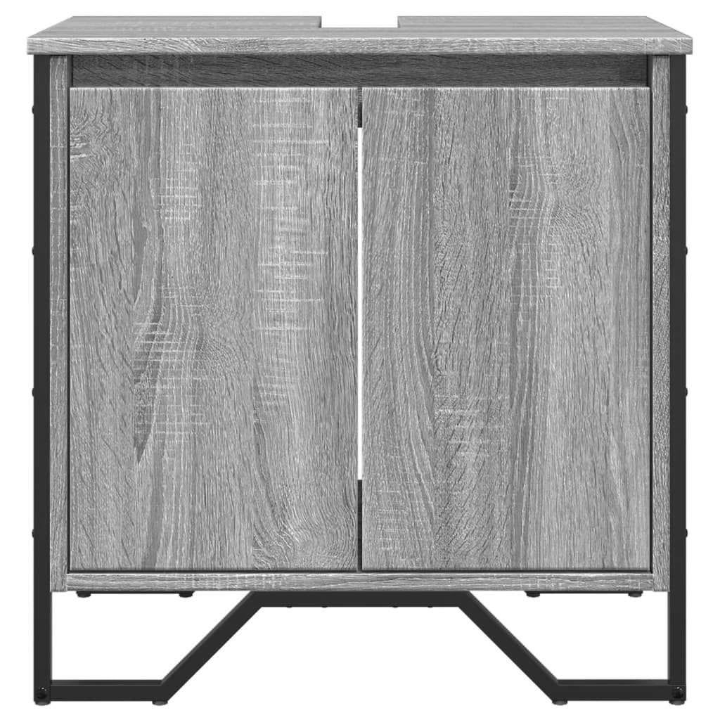 Wastafelkast 60x35x60 cm bewerkt hout grijs sonoma eikenkleurig is nu te koop bij PeponiXL, paradijselijk wonen!