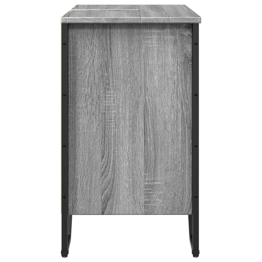 Wastafelkast 60x35x60 cm bewerkt hout grijs sonoma eikenkleurig is nu te koop bij PeponiXL, paradijselijk wonen!