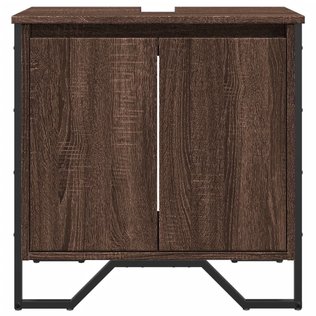 Wastafelkast 60x35x60 cm bewerkt hout bruin eikenkleurig is nu te koop bij PeponiXL, paradijselijk wonen!