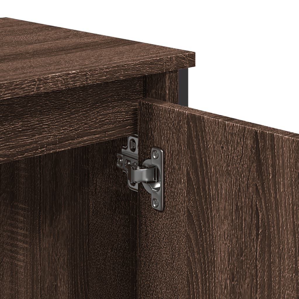 Wastafelkast 60x35x60 cm bewerkt hout bruin eikenkleurig is nu te koop bij PeponiXL, paradijselijk wonen!