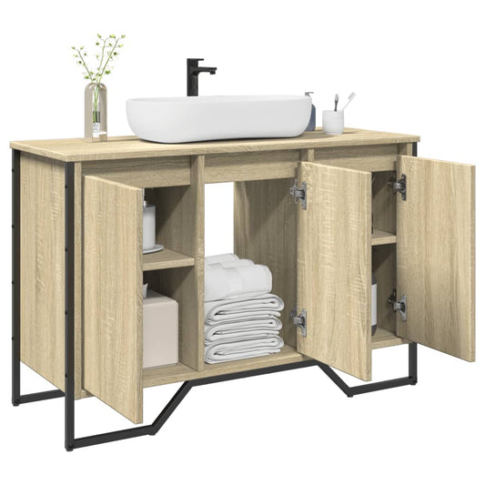 Wastafelkast 91x35x60 cm bewerkt hout sonoma eikenkleurig is nu te koop bij PeponiXL, paradijselijk wonen!