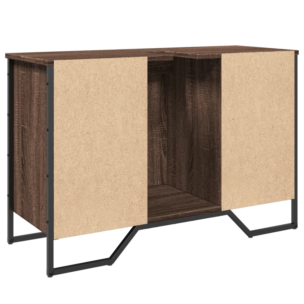 Wastafelkast 91x35x60 cm bewerkt hout bruin eikenkleurig is nu te koop bij PeponiXL, paradijselijk wonen!