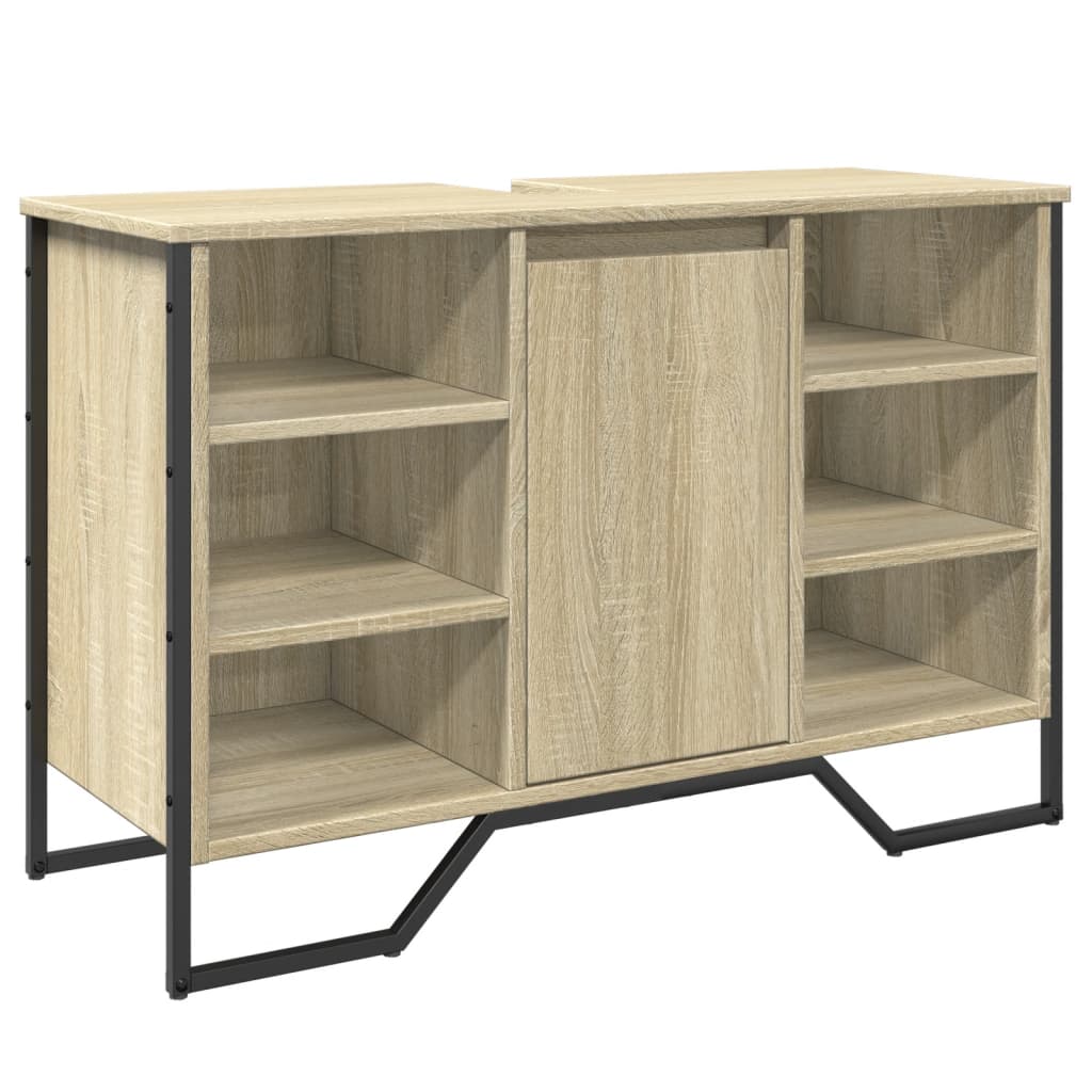 Wastafelkast 91x35x60 cm bewerkt hout sonoma eikenkleurig is nu te koop bij PeponiXL, paradijselijk wonen!