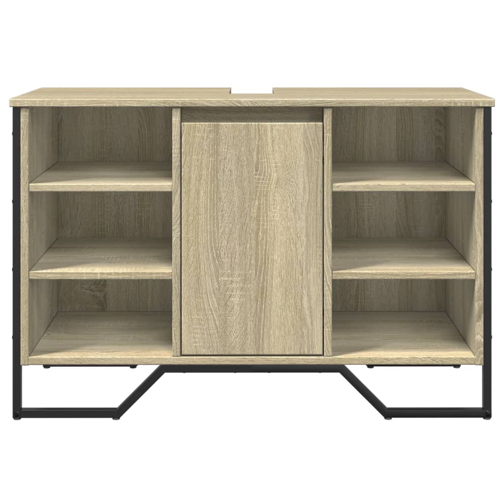 Wastafelkast 91x35x60 cm bewerkt hout sonoma eikenkleurig is nu te koop bij PeponiXL, paradijselijk wonen!
