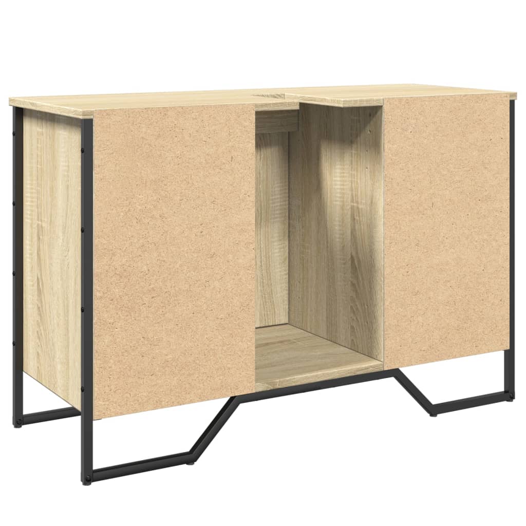 Wastafelkast 91x35x60 cm bewerkt hout sonoma eikenkleurig is nu te koop bij PeponiXL, paradijselijk wonen!