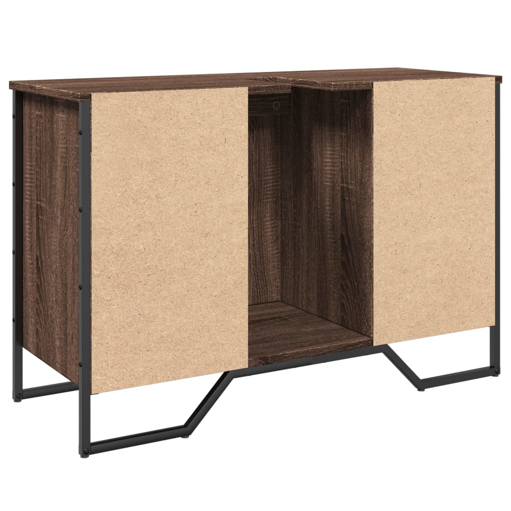 Wastafelkast 91x35x60 cm bewerkt hout bruin eikenkleurig is nu te koop bij PeponiXL, paradijselijk wonen!