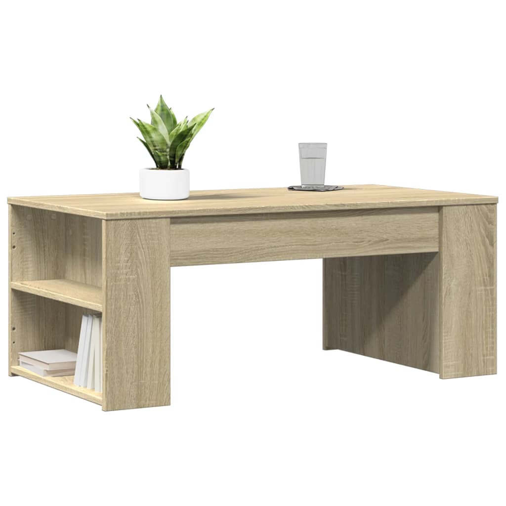 Salontafel 102x55x42 cm bewerkt hout sonoma eikenkleurig is nu te koop bij PeponiXL, paradijselijk wonen!