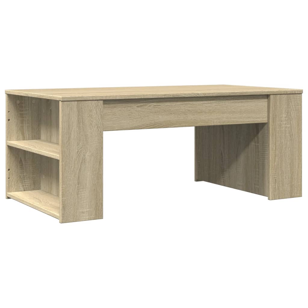 Salontafel 102x55x42 cm bewerkt hout sonoma eikenkleurig is nu te koop bij PeponiXL, paradijselijk wonen!