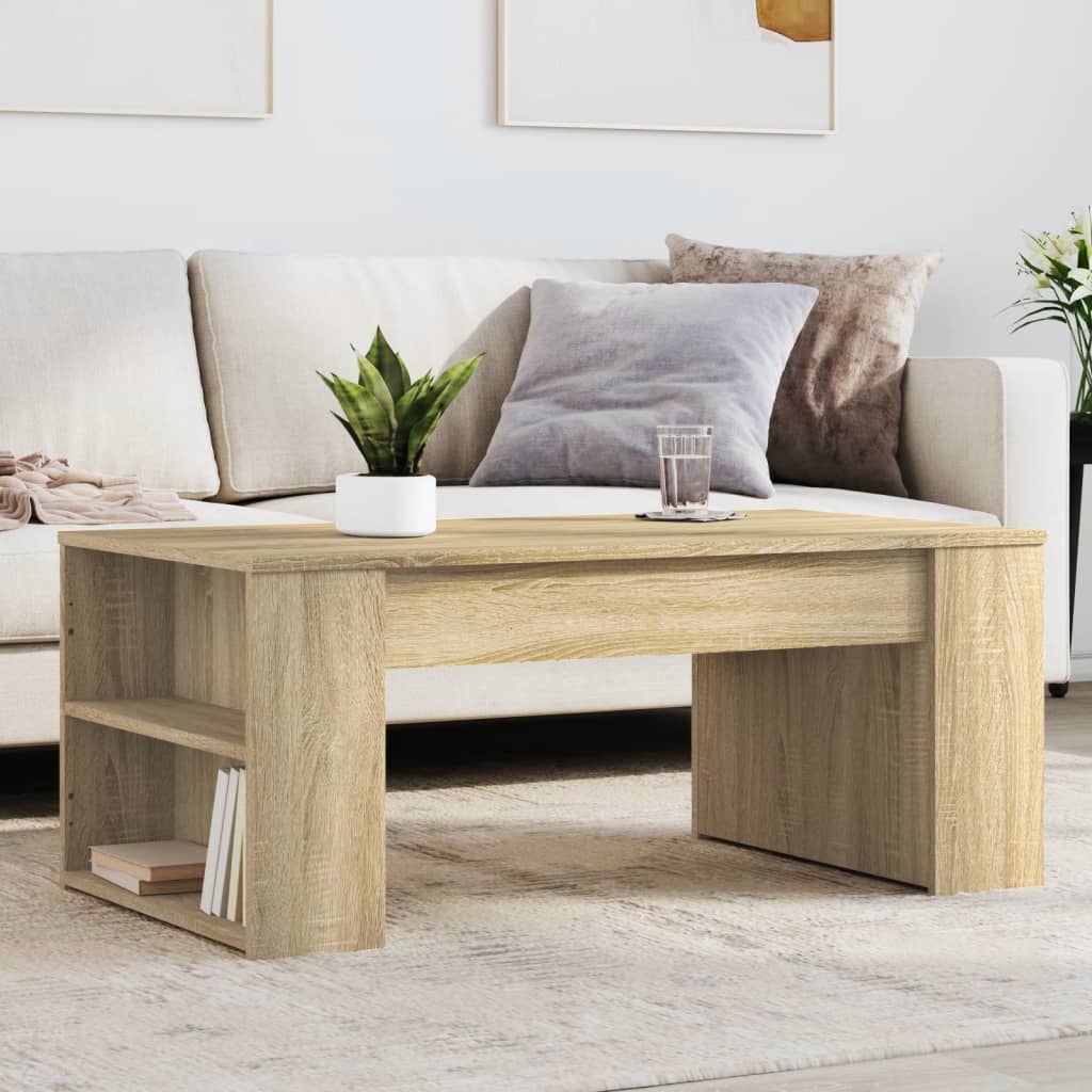 Salontafel 102x55x42 cm bewerkt hout sonoma eikenkleurig is nu te koop bij PeponiXL, paradijselijk wonen!