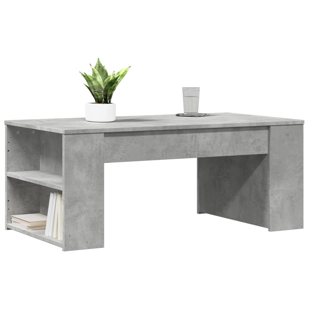 Salontafel 102x55x42 cm bewerkt hout betongrijs is nu te koop bij PeponiXL, paradijselijk wonen!