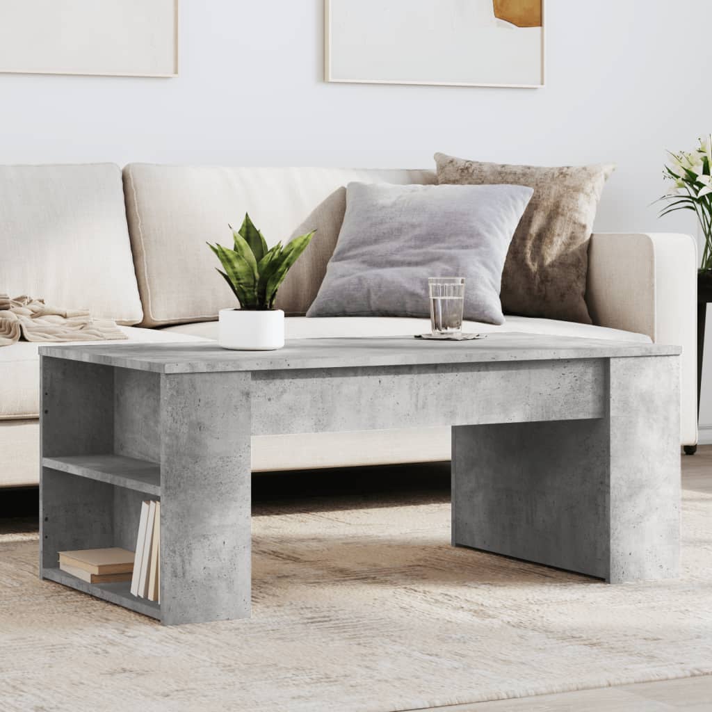 Salontafel 102x55x42 cm bewerkt hout betongrijs is nu te koop bij PeponiXL, paradijselijk wonen!