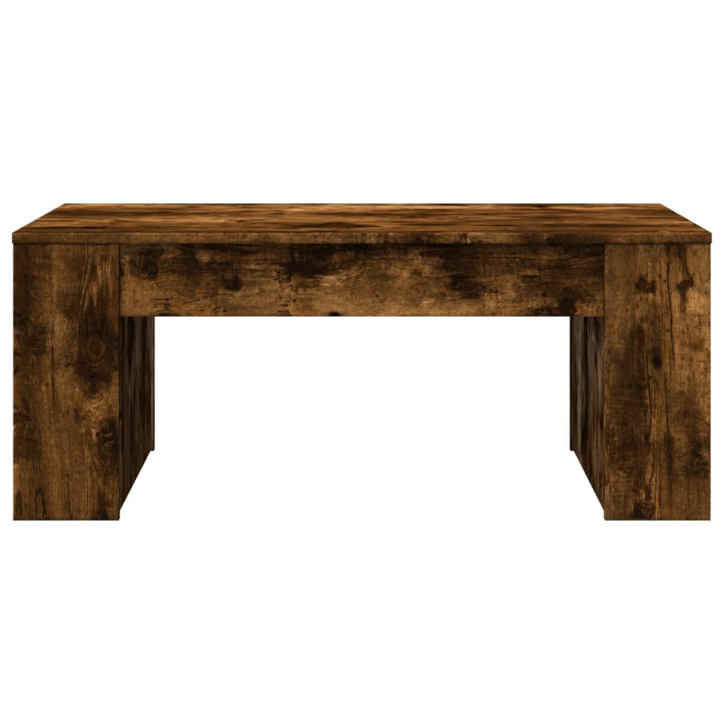 Salontafel 102x55x42 cm bewerkt hout gerookt eikenkleurig is nu te koop bij PeponiXL, paradijselijk wonen!