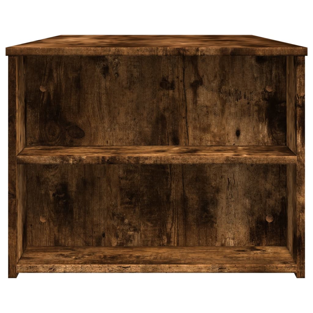 Salontafel 102x55x42 cm bewerkt hout gerookt eikenkleurig is nu te koop bij PeponiXL, paradijselijk wonen!
