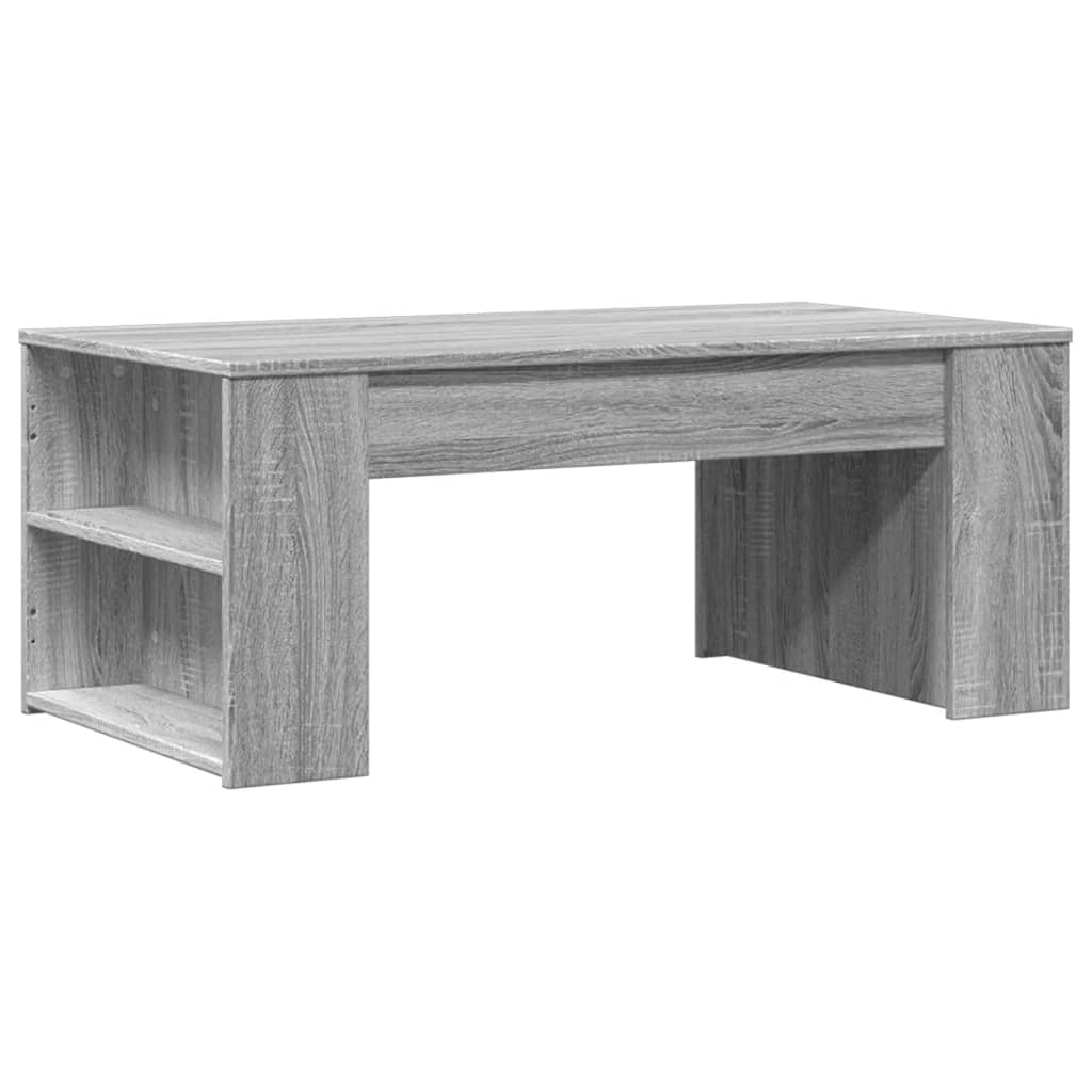 Salontafel 102x55x42 cm bewerkt hout grijs sonoma eikenkleurig is nu te koop bij PeponiXL, paradijselijk wonen!