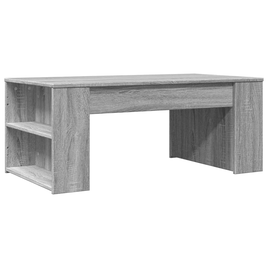 Salontafel 102x55x42 cm bewerkt hout grijs sonoma eikenkleurig is nu te koop bij PeponiXL, paradijselijk wonen!