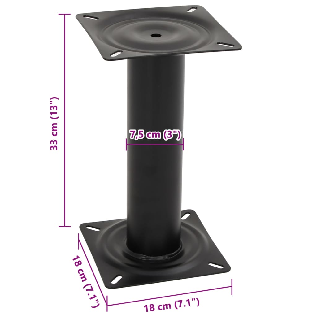Bootstoelpoot 33 cm staal zwart is nu te koop bij PeponiXL, paradijselijk wonen!