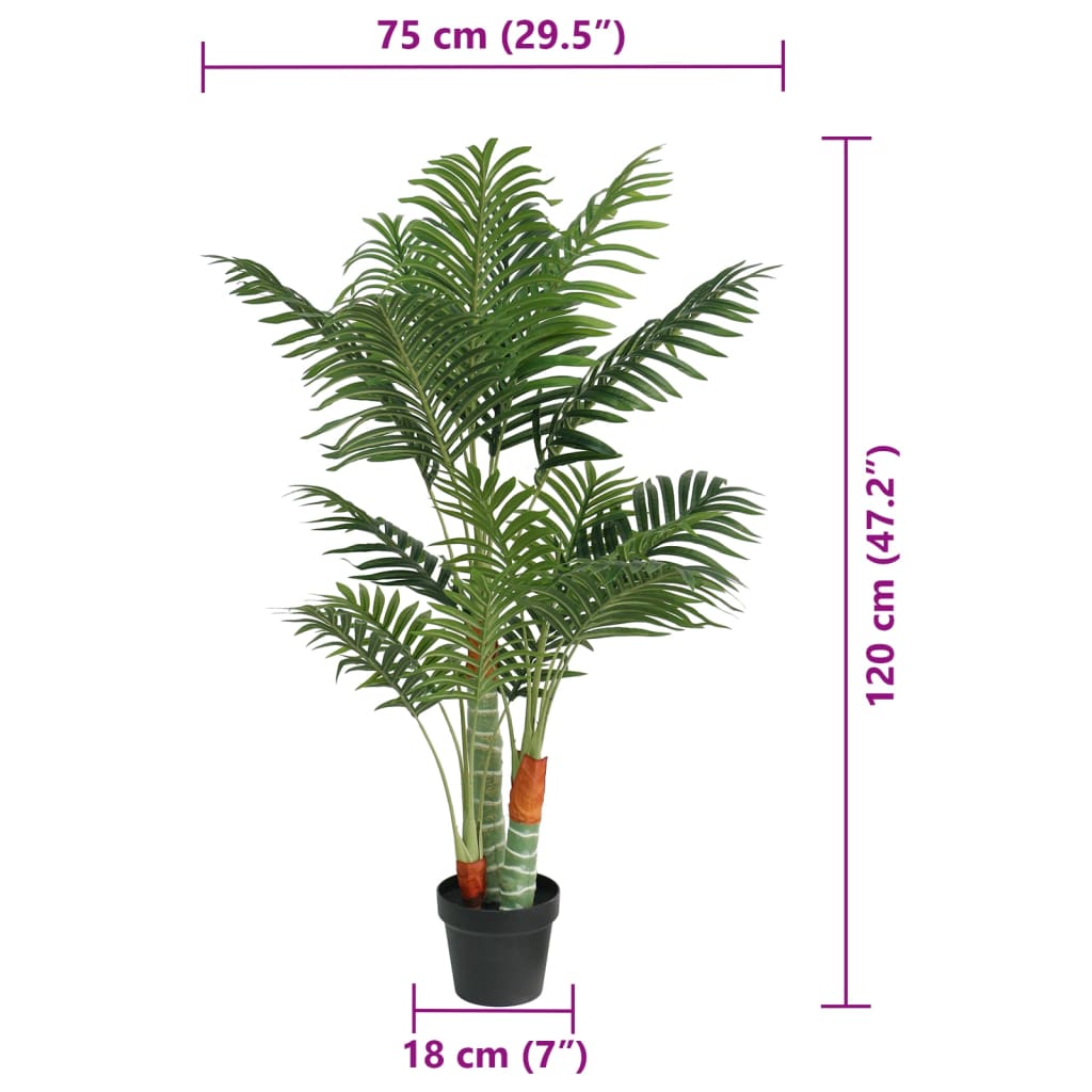 Kunstpalmboom met 3 stammen 120 cm polypropeen groen is nu te koop bij PeponiXL, paradijselijk wonen!