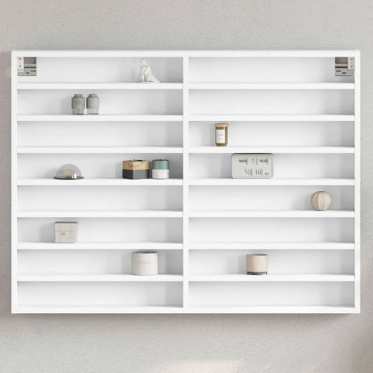 Vitrinekast 100x8,5x75 cm bewerkt hout wit is nu te koop bij PeponiXL, paradijselijk wonen!