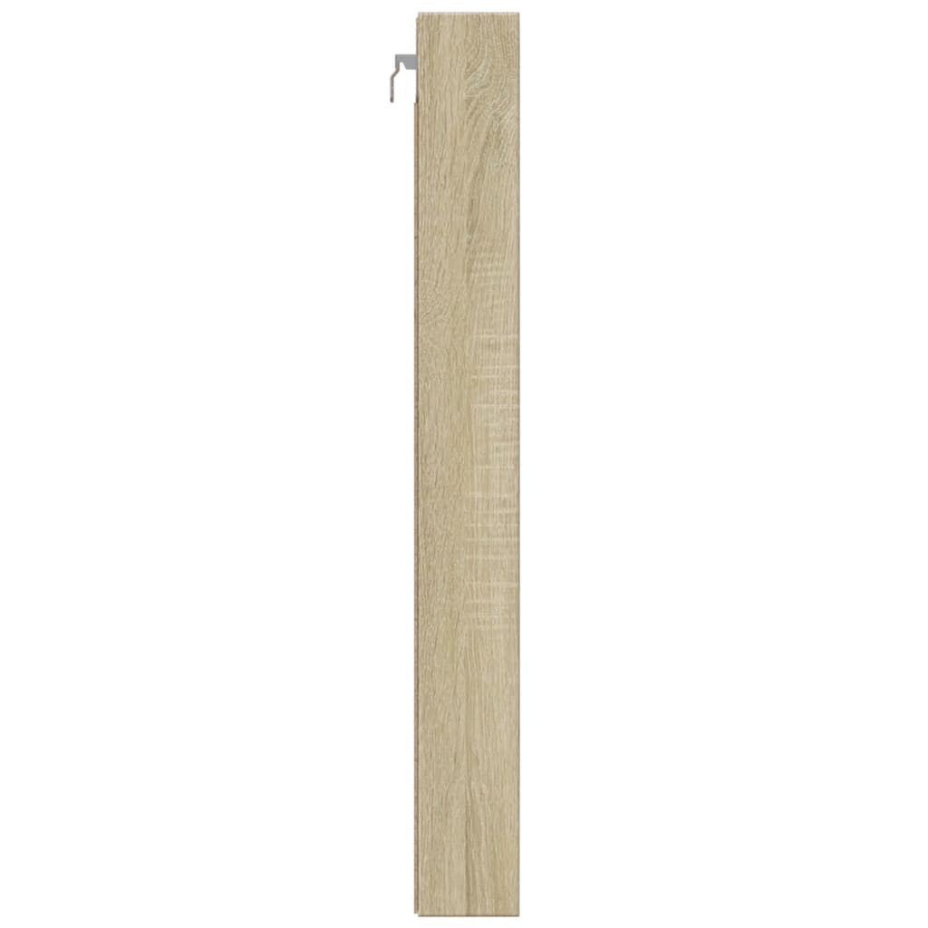 Vitrinekast 100x8,5x75 cm bewerkt hout sonoma eikenkleurig is nu te koop bij PeponiXL, paradijselijk wonen!