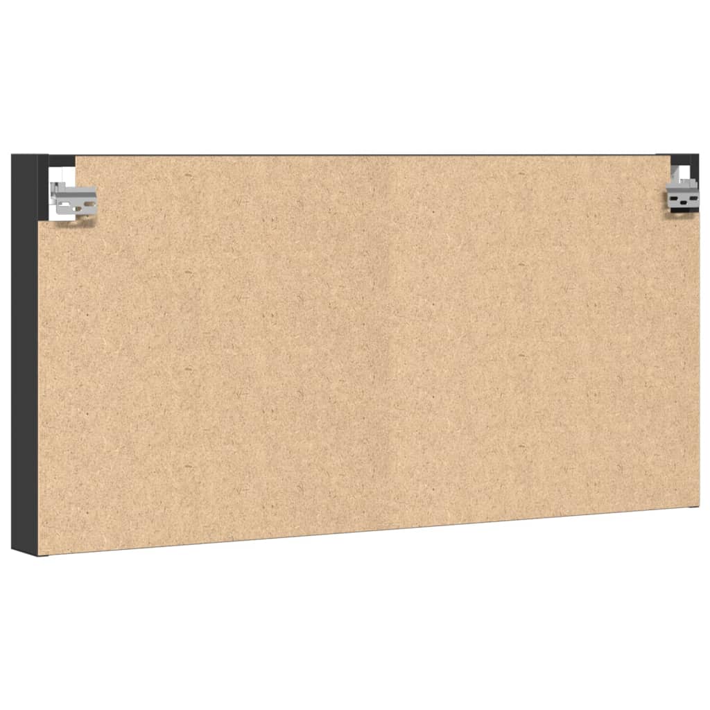Vitrinekast 100x8,5x50 cm bewerkt hout zwart is nu te koop bij PeponiXL, paradijselijk wonen!