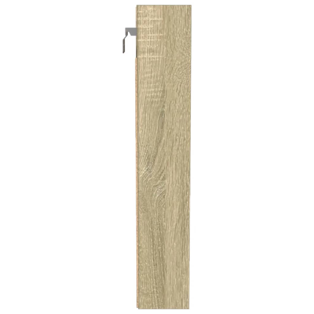 Vitrinekast 100x8,5x50 cm bewerkt hout sonoma eikenkleurig is nu te koop bij PeponiXL, paradijselijk wonen!