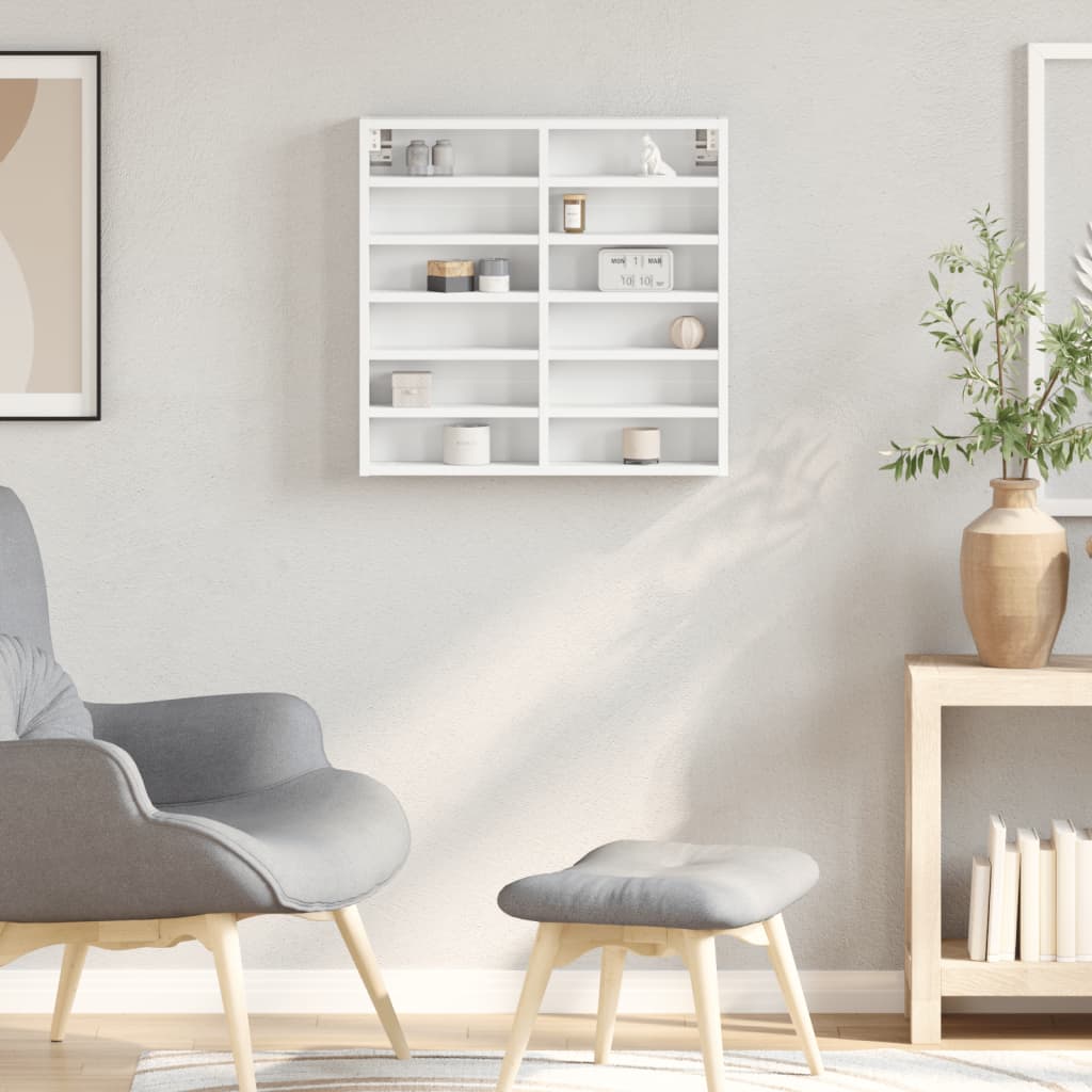 Vitrinekast 60x8,5x58 cm bewerkt hout wit is nu te koop bij PeponiXL, paradijselijk wonen!