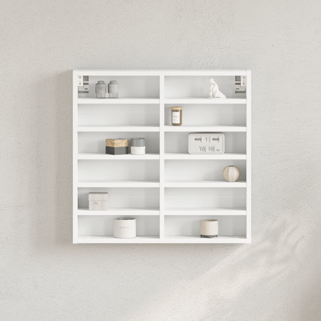 Vitrinekast 60x8,5x58 cm bewerkt hout wit is nu te koop bij PeponiXL, paradijselijk wonen!