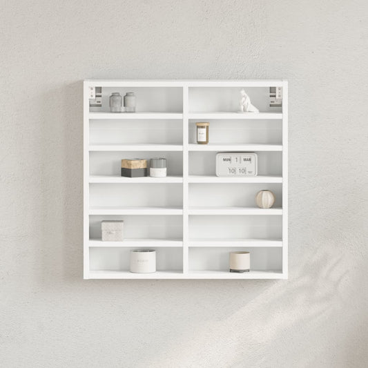 Vitrinekast 60x8,5x58 cm bewerkt hout wit is nu te koop bij PeponiXL, paradijselijk wonen!