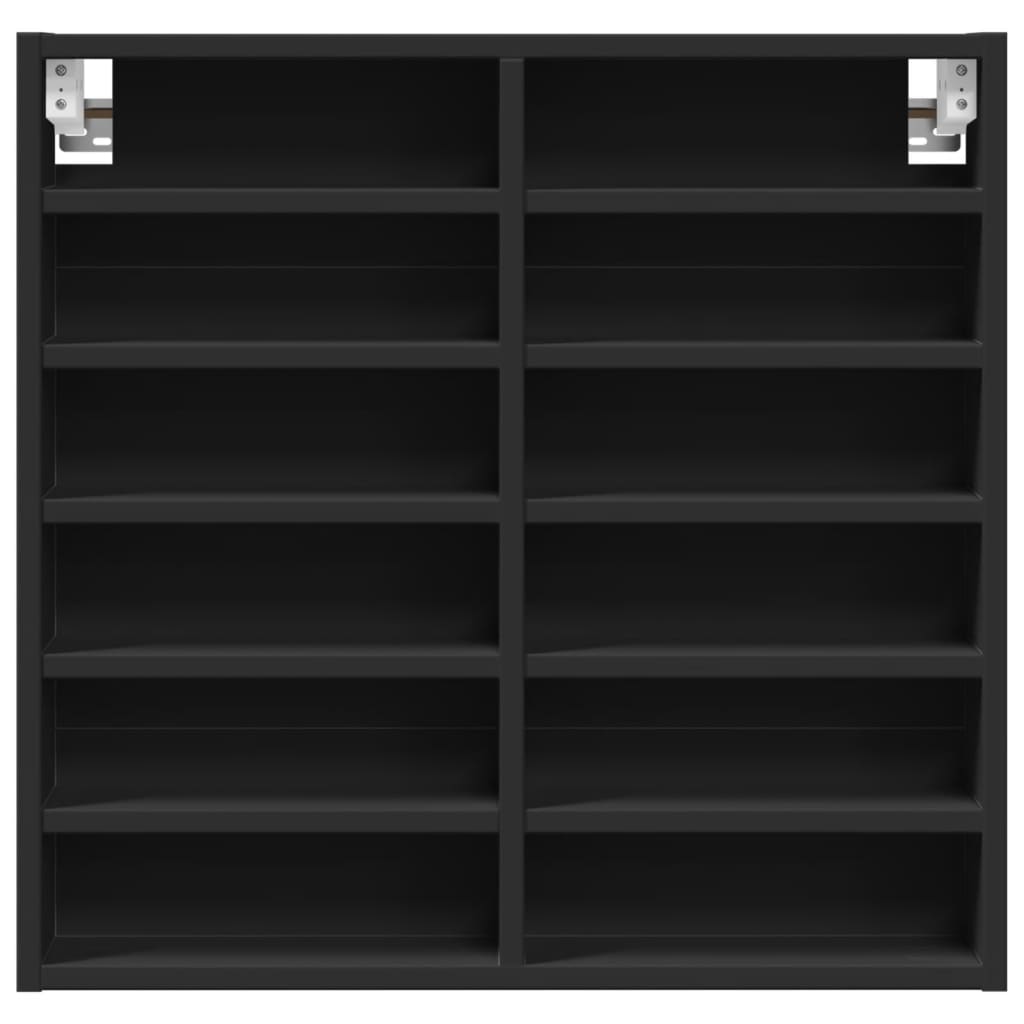 Vitrinekast 60x8,5x58 cm bewerkt hout zwart is nu te koop bij PeponiXL, paradijselijk wonen!