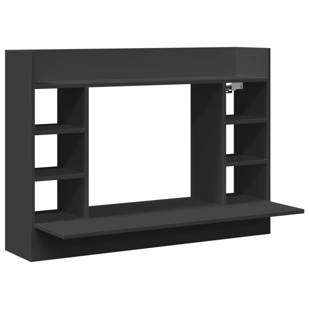Wandbureau 105x48x75 cm bewerkt hout zwart is nu te koop bij PeponiXL, paradijselijk wonen!