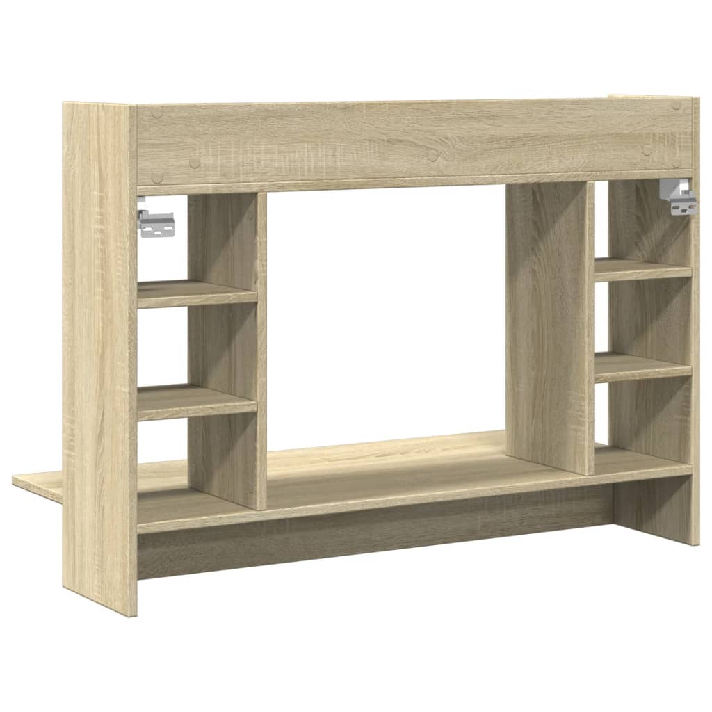 Wandbureau 105x48x75 cm bewerkt hout sonoma eikenkleurig is nu te koop bij PeponiXL, paradijselijk wonen!