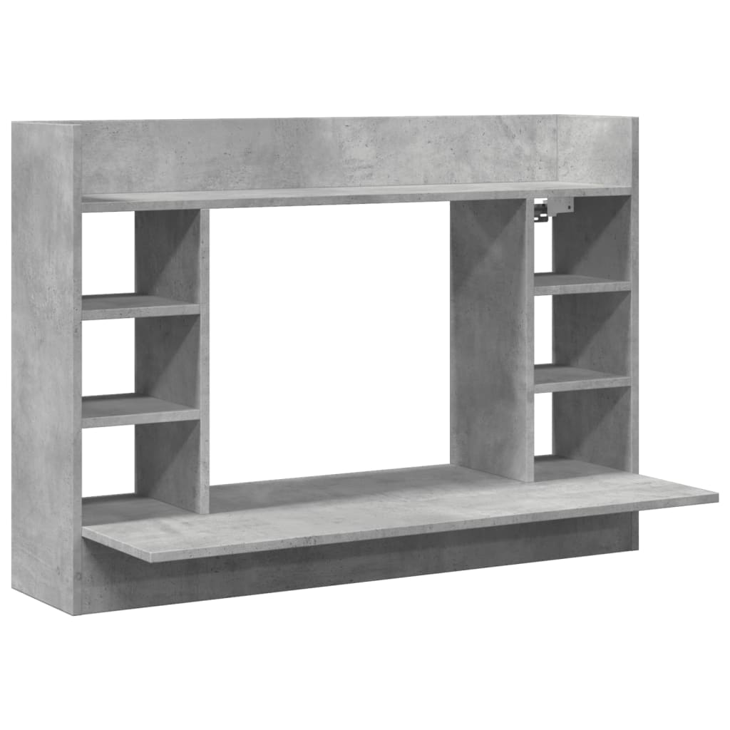 Wandbureau 105x48x75 cm bewerkt hout betongrijs is nu te koop bij PeponiXL, paradijselijk wonen!