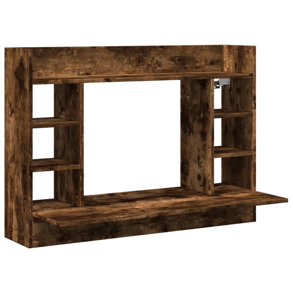 Wandbureau 105x48x75 cm bewerkt hout gerookt eikenkleurig is nu te koop bij PeponiXL, paradijselijk wonen!