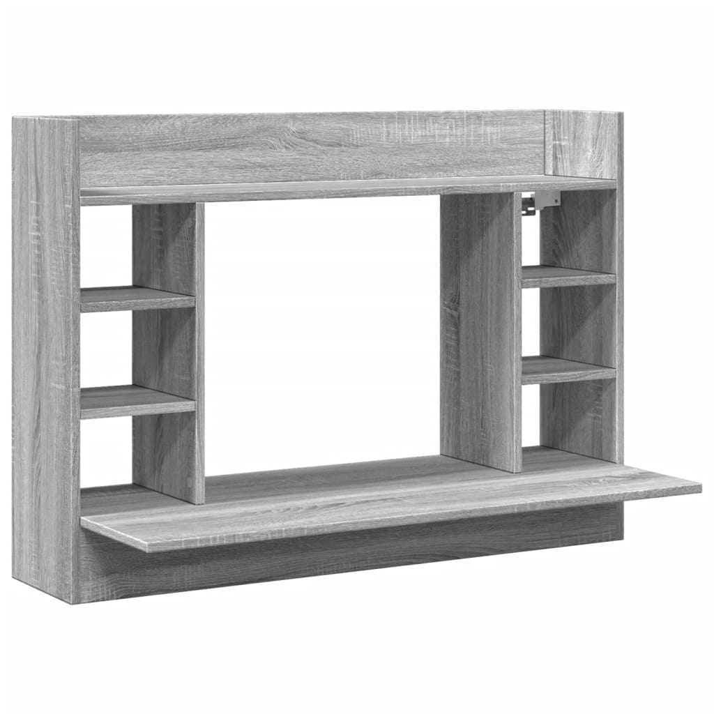 Wandbureau 105x48x75 cm bewerkt hout grijs sonoma eikenkleurig is nu te koop bij PeponiXL, paradijselijk wonen!