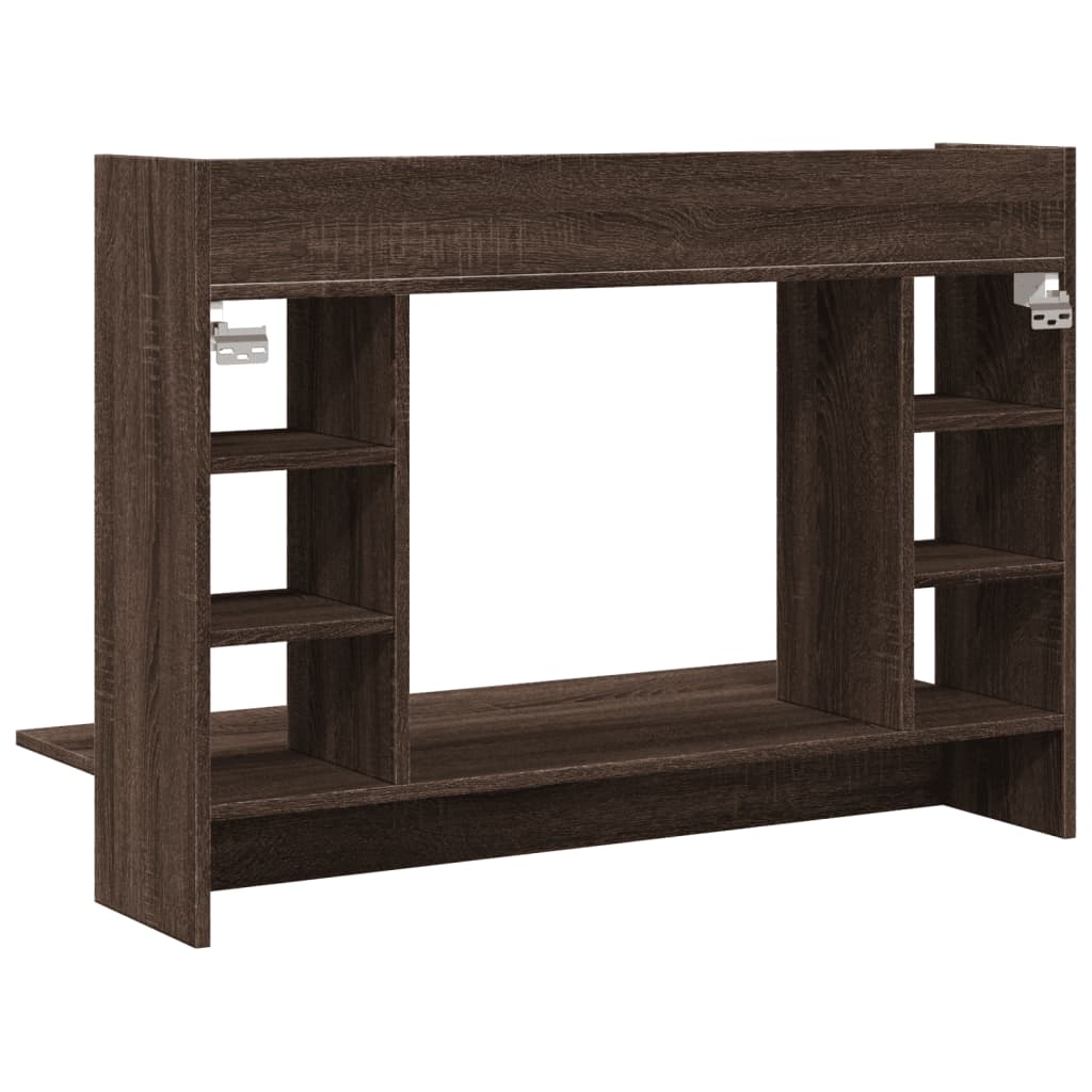 Wandbureau 105x48x75 cm bewerkt hout bruin eikenkleurig is nu te koop bij PeponiXL, paradijselijk wonen!