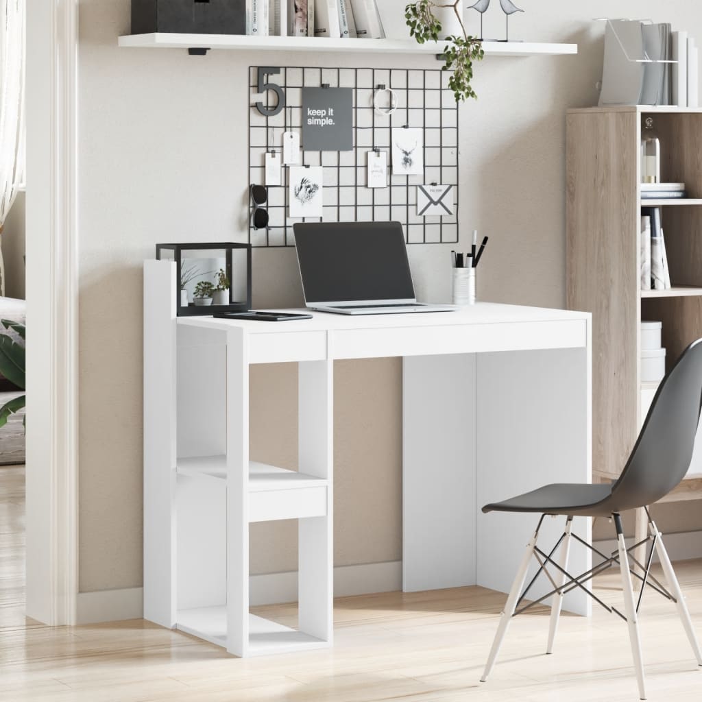 Bureau 103,5x56,5x94 cm bewerkt hout wit is nu te koop bij PeponiXL, paradijselijk wonen!