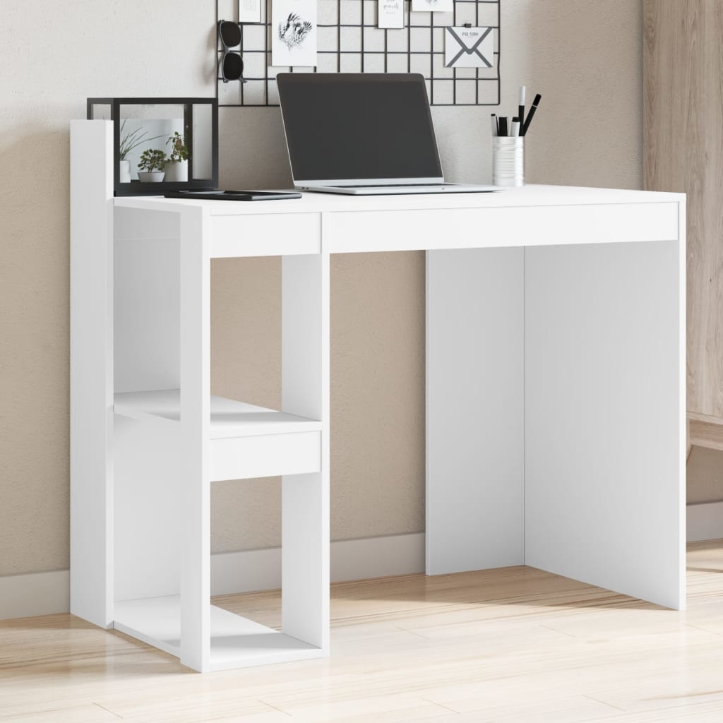 Bureau 103,5x56,5x94 cm bewerkt hout wit is nu te koop bij PeponiXL, paradijselijk wonen!