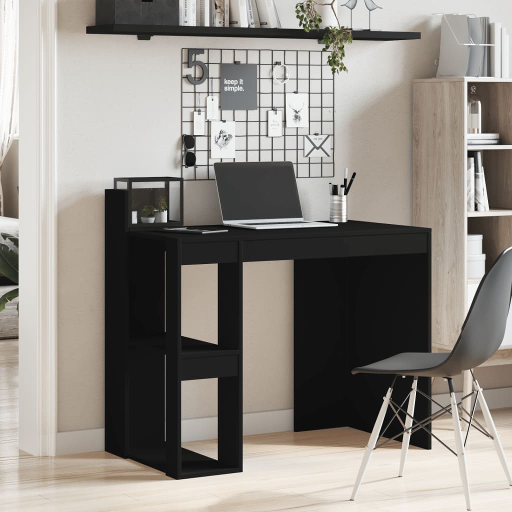 Bureau 103,5x56,5x94 cm bewerkt hout zwart is nu te koop bij PeponiXL, paradijselijk wonen!