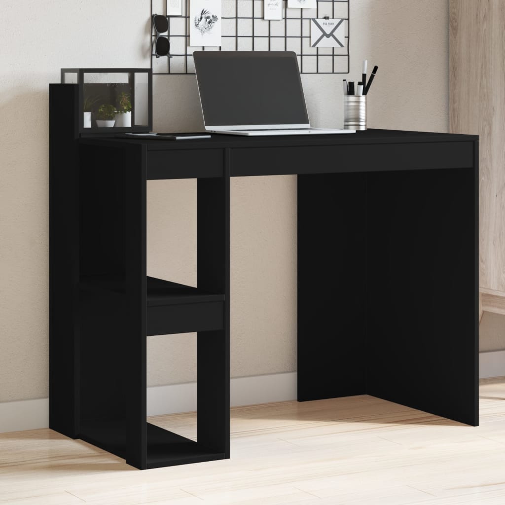 Bureau 103,5x56,5x94 cm bewerkt hout zwart is nu te koop bij PeponiXL, paradijselijk wonen!