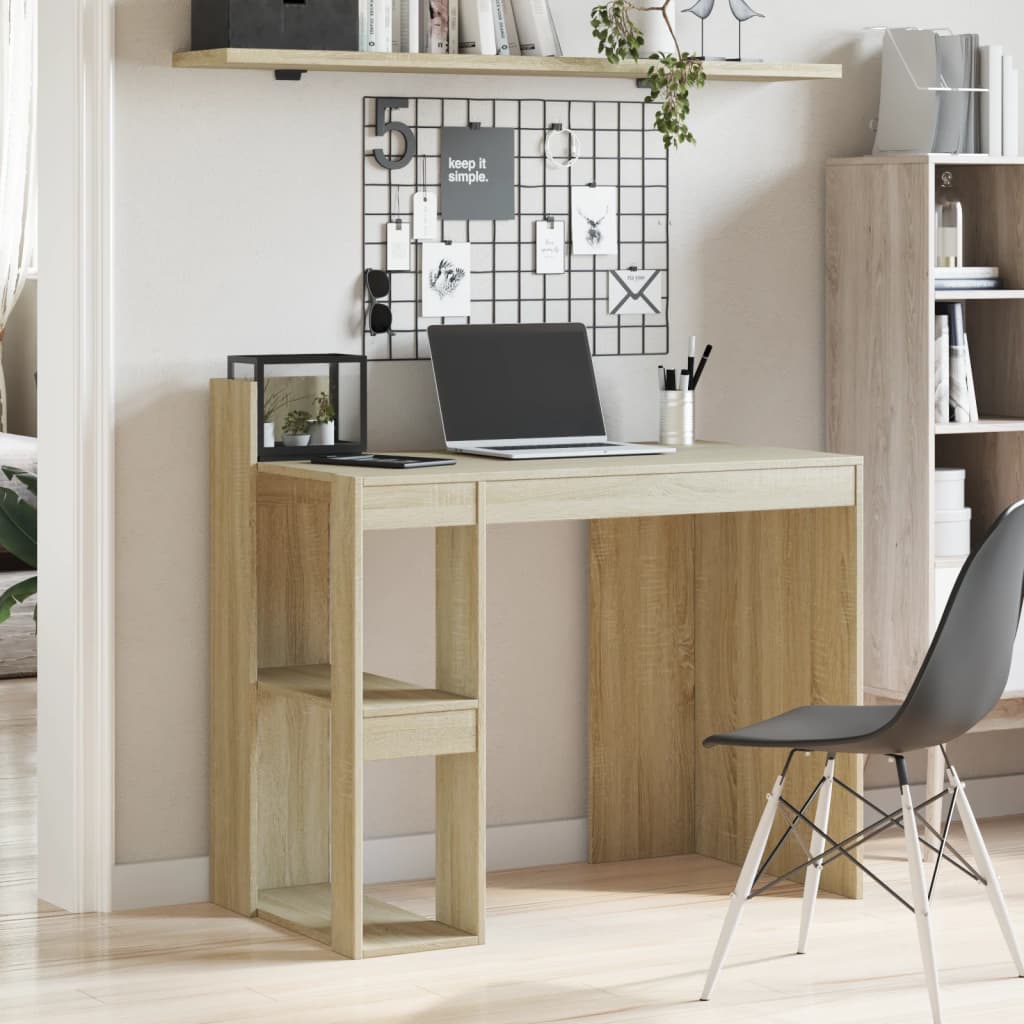 Bureau 103,5x56,5x94 cm bewerkt hout sonoma eikenkleurig is nu te koop bij PeponiXL, paradijselijk wonen!