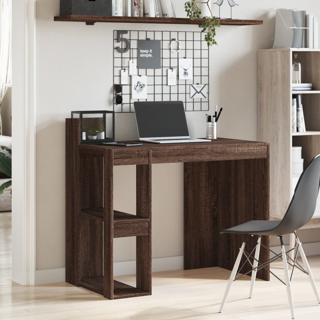 Bureau 103,5x56,5x94 cm bewerkt hout bruin eikenkleurig is nu te koop bij PeponiXL, paradijselijk wonen!